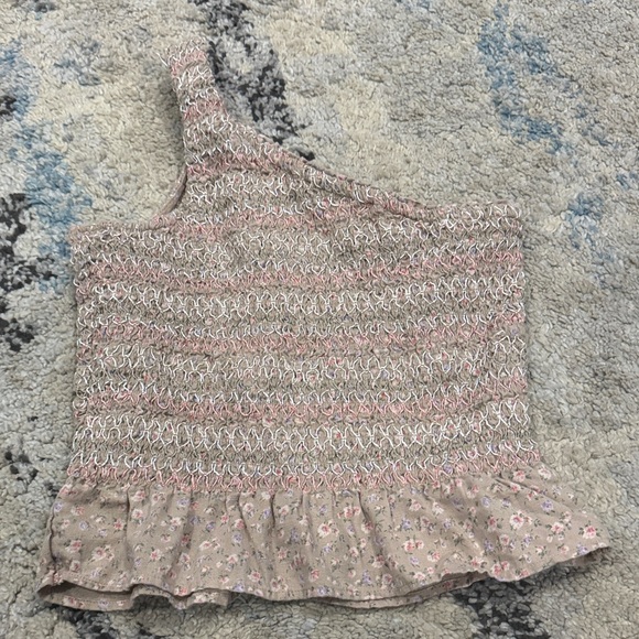 American Eagle Floral One-Shoulder Top Size XS - Picture 3 of 3